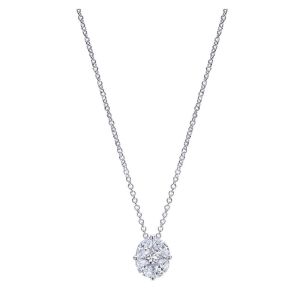 Gabriel Fashion 14 Karat Clustered Diamonds Necklace NK2295W44JJ