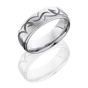 Lashbrook CC7DGETRIB Sand-Satin-Polish Cobalt Chrome Wedding Ring or Band