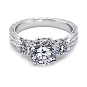 Tacori Platinum Hand Engraved Engagement Ring 10943