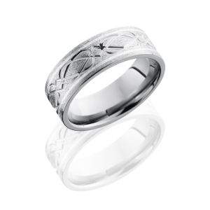 Lashbrook 8FCELTICWEAVE2.5-SS STONE Titanium Wedding Ring or Band