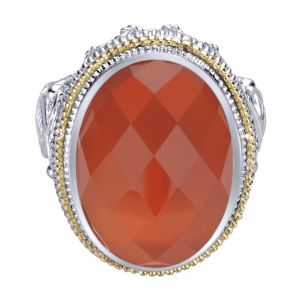 Gabriel Fashion Silver / 18 Karat Two-Tone Roman Ladies' Ring LR5505MYJXR