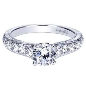 Gabriel 14 Karat Contemporary Engagement Ring ER98717W44JJ