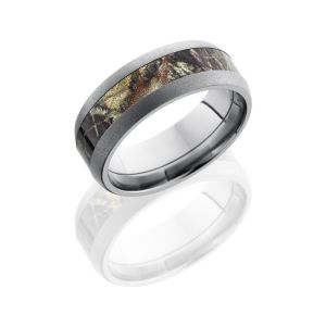 Lashbrook CAMO8D14-MOSSYOAK BEADBLAST Camo Wedding Ring or Band