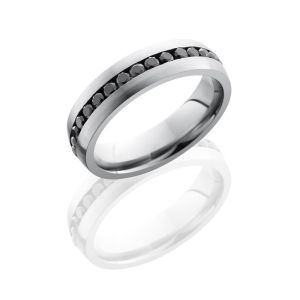 Lashbrook CC6DETERNITYBLKDIA.04 SATIN Cobalt Chrome Wedding Ring or Band