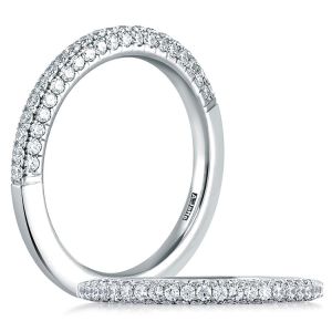 A.JAFFE Classic Platinum Diamond Wedding Ring MR1534 / 50