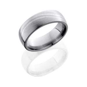 Lashbrook 7DDBLWAVE/SS SATIN Titanium Wedding Ring or Band