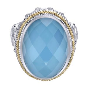 Gabriel Fashion Silver / 18 Karat Two-Tone Roman Ladies' Ring LR5505MYJXT