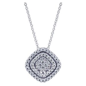 Gabriel Fashion 14 Karat Clustered Diamonds Necklace NK3687W44JJ