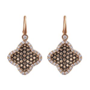Gabriel Fashion 14 Karat Cocoa Leverback Earrings EG12333K45CD