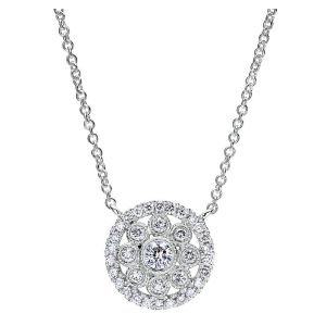 Gabriel Fashion 14 Karat Clustered Diamonds Necklace NK4136W45JJ