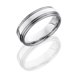 Lashbrook CC6D4MIL Polish Cobalt Chrome Wedding Ring or Band