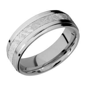 Lashbrook 7FGE13/METEORITE Titanium Wedding Ring or Band