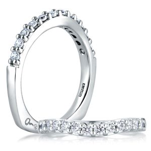 A.JAFFE Art Deco Collection 14 Karat Diamond Wedding Ring MRS239 / 48