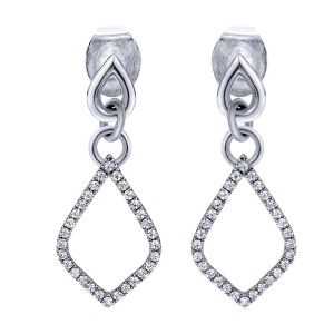 Gabriel Fashion 14 Karat Lusso Diamond Drop Earrings EG10910W45JJ