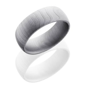 Lashbrook D8DTIGER Bead Damascus Steel Wedding Ring or Band