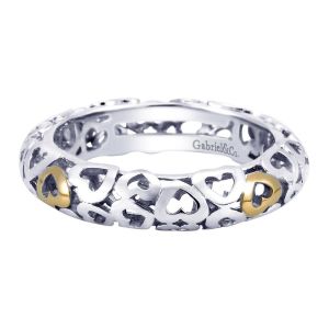 Gabriel Fashion Silver / 18 Karat Two-Tone Stackable Stackable Ladies' Ring LR5948-5MYJJJ