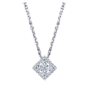 Gabriel Fashion 14 Karat Clustered Diamonds Necklace NK1011W45JJ