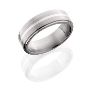 Lashbrook 7FGE11/SS SATIN-POLISH Titanium Wedding Ring or Band