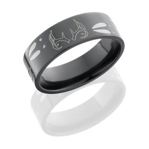 Lashbrook Z8F/DEERTRACK1XANT POLISH Zirconium Wedding Ring or Band