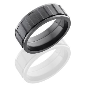 Lashbrook Z8F-Gearspinner Bead-Polish Zirconium Wedding Ring or Band