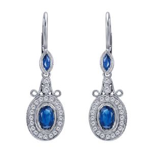 Gabriel Fashion 14 Karat Victorian Drop Earrings EG10443W44SA