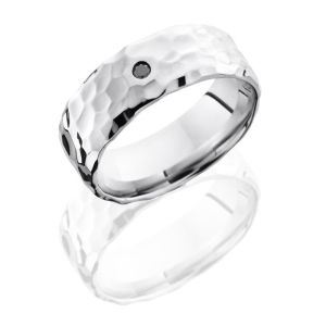 Lashbrook CC8BBLKDIA.05F Rock Polish Cobalt Chrome Wedding Ring or Band