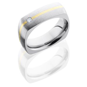 Lashbrook 7DSQ11-14KYDIAOC.07F Satin Titanium Wedding Ring or Band