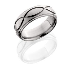 Lashbrook 8DGEINF SATIN-POLISH Titanium Wedding Ring or Band