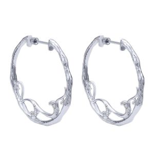 Gabriel Fashion Silver Hoops Hoop Earrings EG12039SVJWS