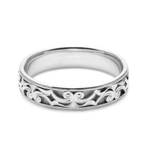 Tacori Platinum Hand Engraved Wedding Band HT2403
