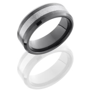 Lashbrook TCR8335 Stone-Polish Ceramic Wedding Ring or Band