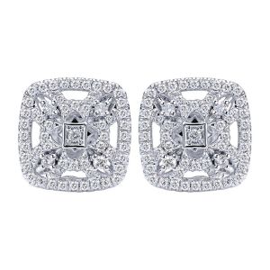 Gabriel Fashion 14 Karat Lusso Diamond Stud Earrings EG12238W45JJ