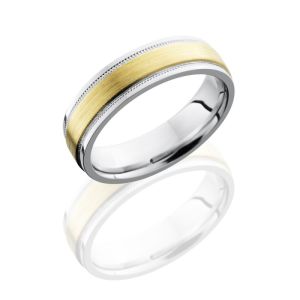 Lashbrook 14KW6FGEW2UMIL13C/14KY SATIN-POLISH Precious Metal Wedding Ring or Band