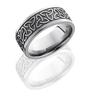 Lashbrook 9FTRINITYU Sand-Polish Titanium Wedding Ring or Band