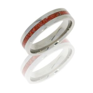 Lashbrook 6F12/CORAL POLISH Titanium Wedding Ring or Band