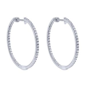 Gabriel Fashion 14 Karat Hoops Hoop Earrings EG10859W45JJ