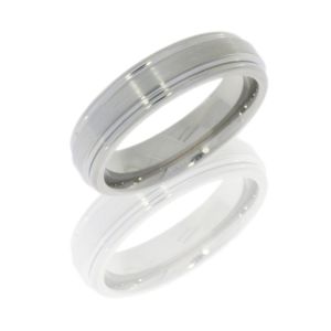 Lashbrook 6REF SATIN-POLISH Titanium Wedding Ring or Band