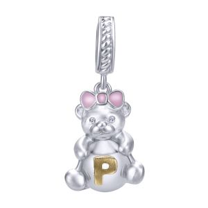 Gabriel Fashion Silver / 18 Karat Two-Tone Initial Charm Pendant PT9419P-EPMY5JJ