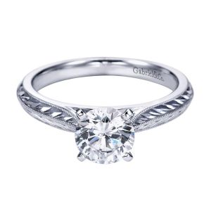 Gabriel Platinum Victorian Engagement Ring ER6707PTJJJ