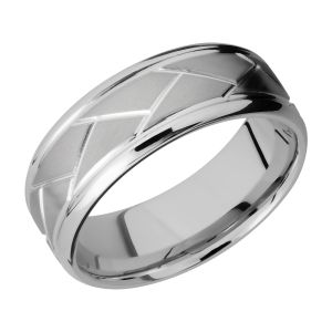 Lashbrook 8BFLATWEAVE Titanium Wedding Ring or Band