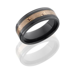 Lashbrook Z8FGE13/M14KRSH SATIN/POLISH Zirconium Wedding Ring or Band