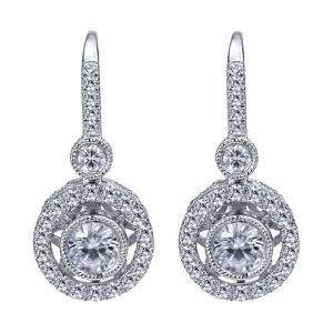 Gabriel Fashion 14 Karat Lusso Diamond Leverback Earrings EG10839W44JJ