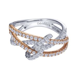 Gabriel Fashion 14 Karat Two-Tone Lusso Diamond Ladies' Ring LR6206T45JJ