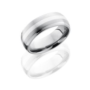 Lashbrook 8DGE12-SS Satin-Polish Titanium Wedding Ring or Band