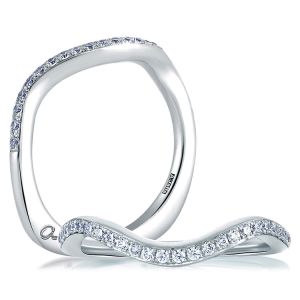 A.JAFFE Art Deco Collection Signature 18 Karat Diamond Wedding Ring MRS410 / 18