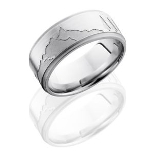 Lashbrook CC9FGEMOUNTAIN Sand-Satin-Sand Cobalt Chrome Wedding Ring or Band
