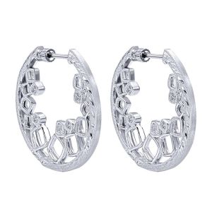 Gabriel Fashion Silver Hoops Hoop Earrings EG12013SVJWS