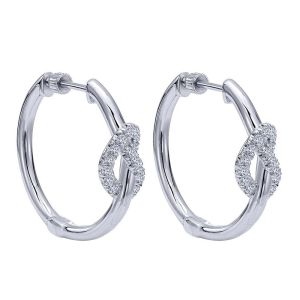 Gabriel Fashion Silver Eternal Love Hoop Earrings EG12145SVJWS
