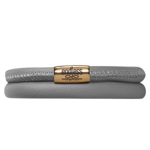 Endless Jewelry Grey Double Bracelet Gold Lock 12503