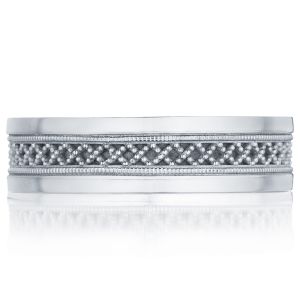 119-6 Platinum Tacori Sculpted Crescent Wedding Ring